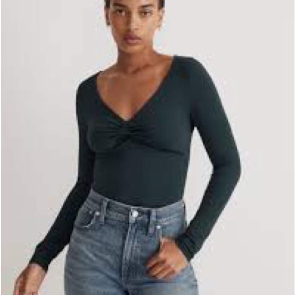 NWT Madewell Twist front Long Sleeve Tee SZ M